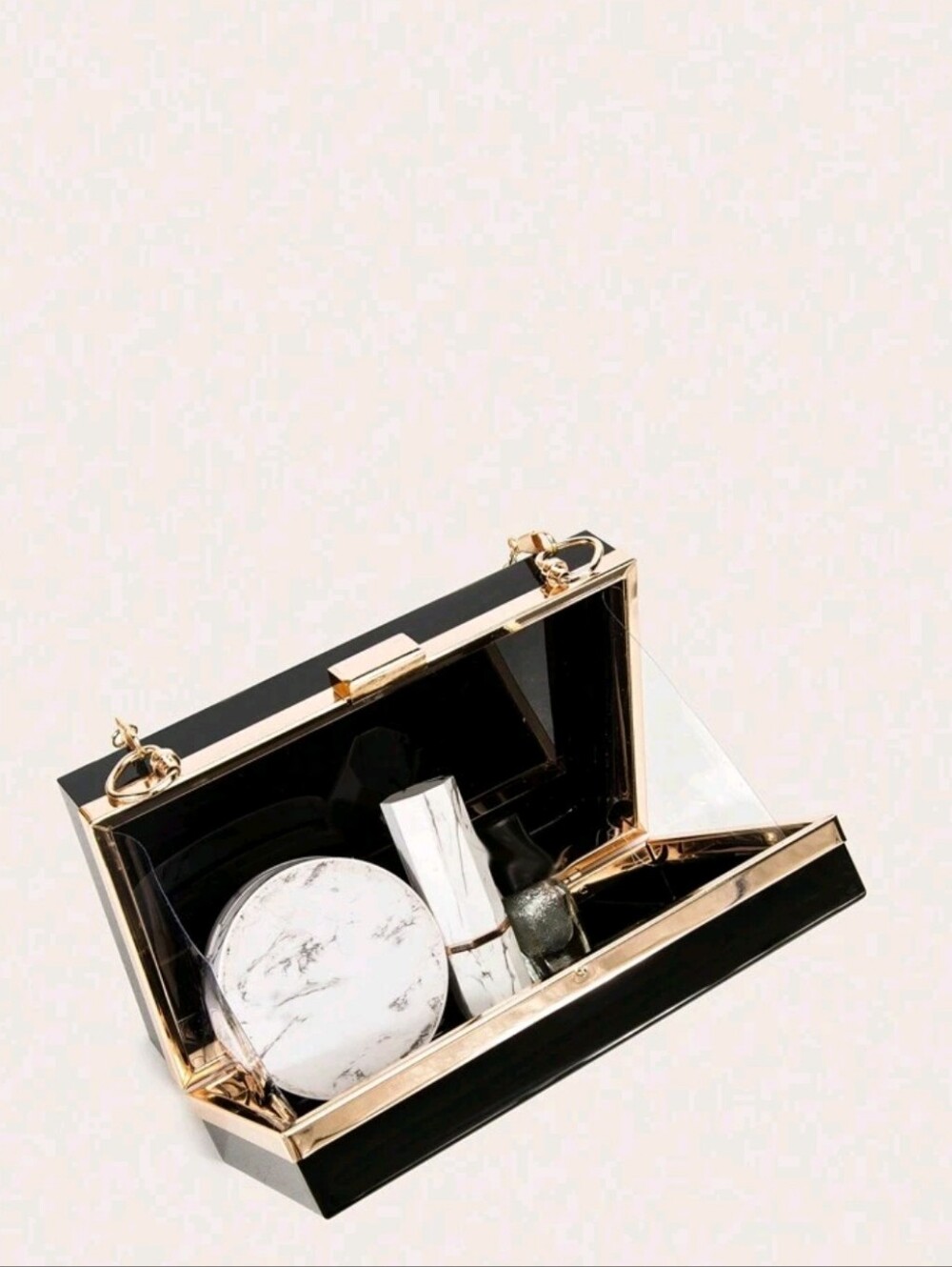 🆕️Black Evil Eye Box Clutch with Gold Chain - Picture 5 of 8